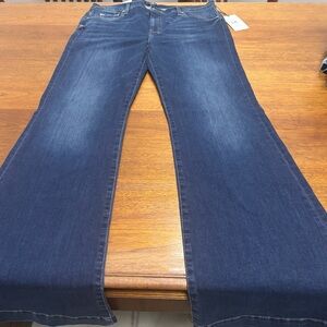 7 For All Mankind Blue Flare Wide Leg Jeans